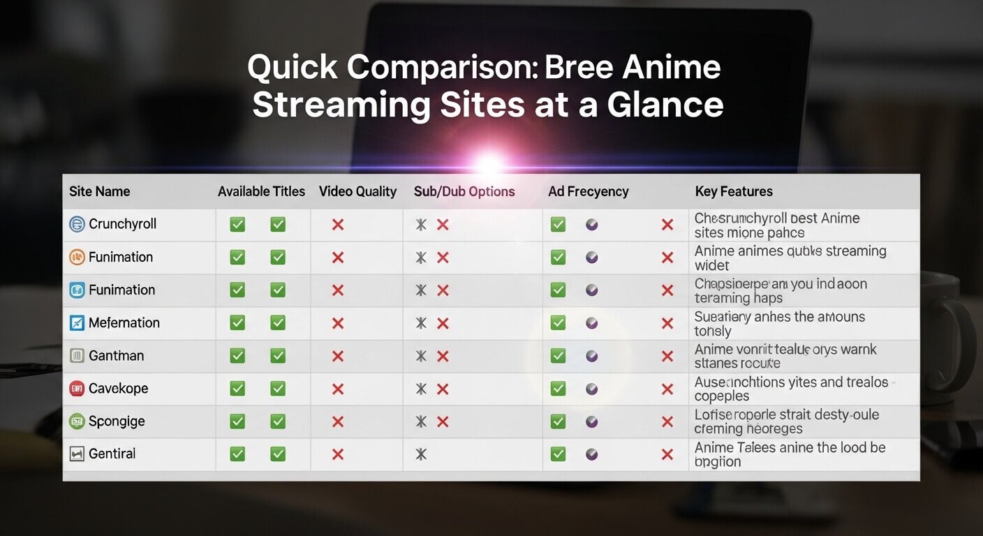 Quick Comparison Best Free Anime Streaming Sites at a Glance