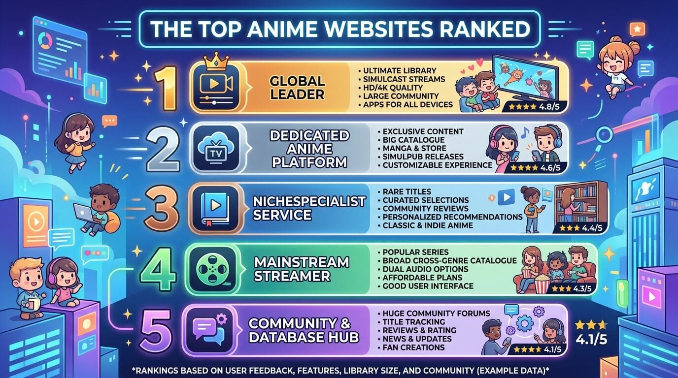 The Top Anime Websites Ranked